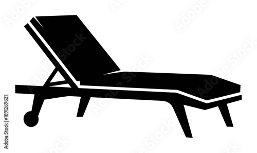 Sun Lounger Silhouette - Minimalist Vector