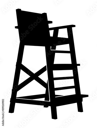 Lifeguard Chair Silhouette - Minimalist Vector