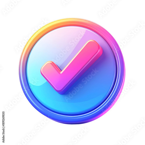 3D Checkmark Icon with Gradient Colors 1.