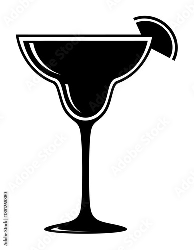 Margarita Glass Silhouette - Minimalist Vector