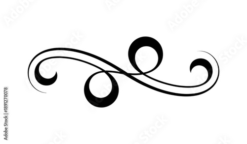 Vintage ornamental swirl flourish divider element isolated on white background classic decorative vector