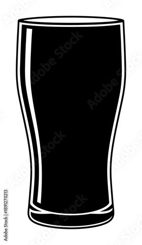 Pint Glass Silhouette - Minimalist Vector