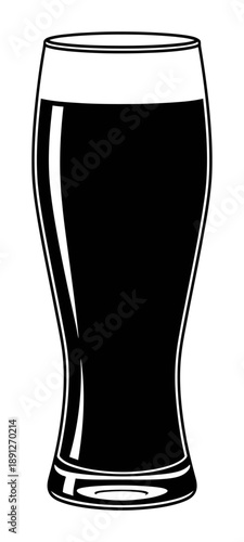 Pilsner Glass Silhouette - Minimalist Vector