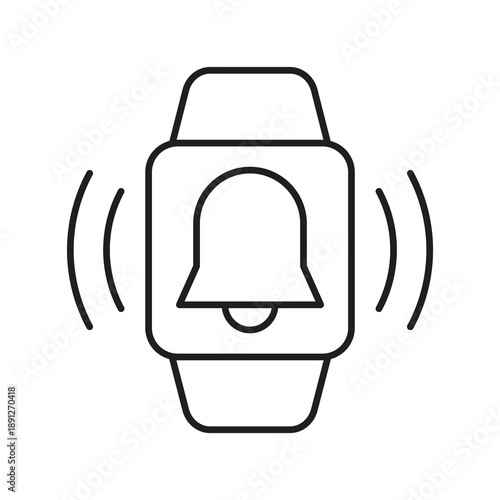 Smartwatch notification bell ringing alert icon