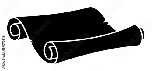 Rolled Papyrus Scroll - Minimalist Vector