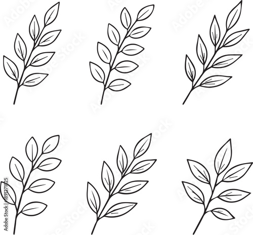 Black and white vector leaf line art illustration. Clean outline, simple shape, perfect for coloring pages, eco design, education, prints, logos, and commercial use.