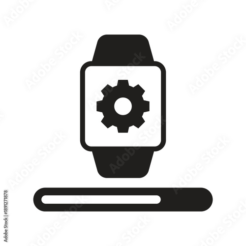 Smartwatch firmware update gear solid glyph icon