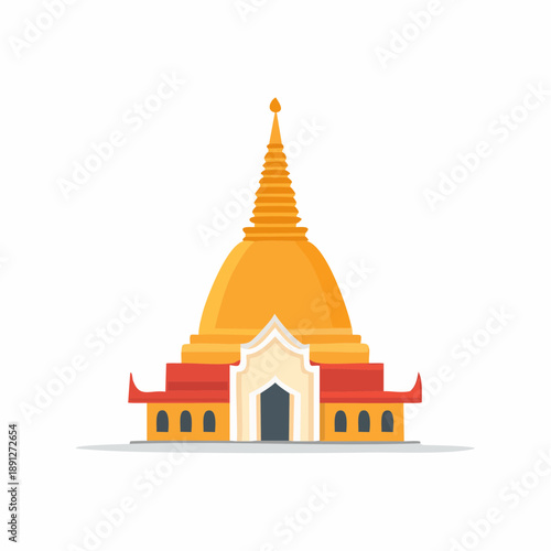 Golden Pagoda Temple Structure Architecture in Southeast Asia Buddhism Landmark