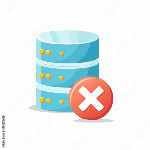 Database Failure Icon Illustration Data Server Error Connection Issue