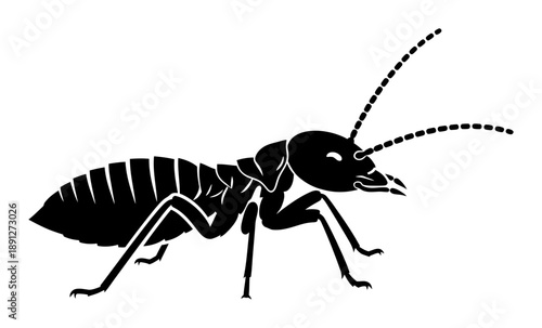 Termite Silhouette - Minimalist Vector Illustration