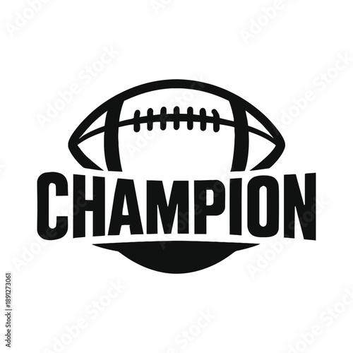 American football championship sports event logo design line art vector icon illustration on white background