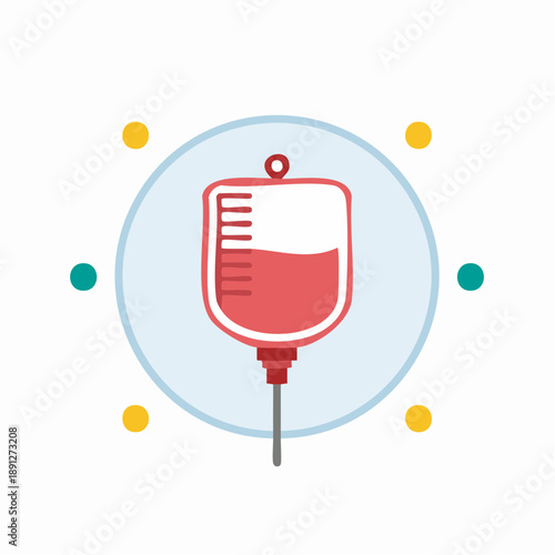 Intravenous Drip with Liquid inside Circle: Medical and Health Concept