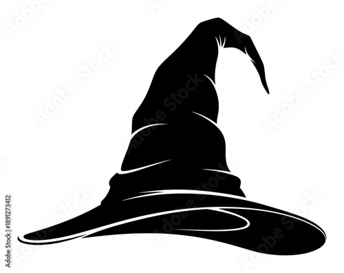 Wizard Hat Silhouette - Minimalist Vector
