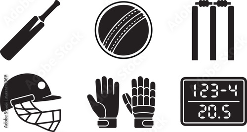 vector illustration of a set of black and white baseball