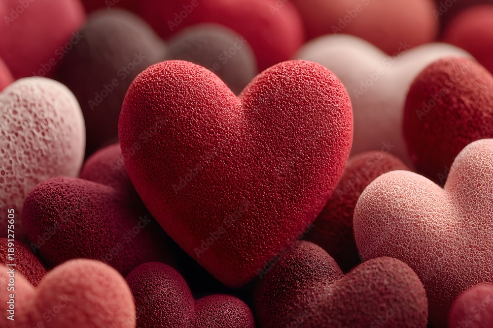 Obraz premium Heart-Shaped Velvet Texture for Valentine's Day and Romantic Designs