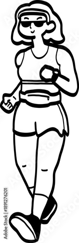 cartoon illustration of a girl jogging.