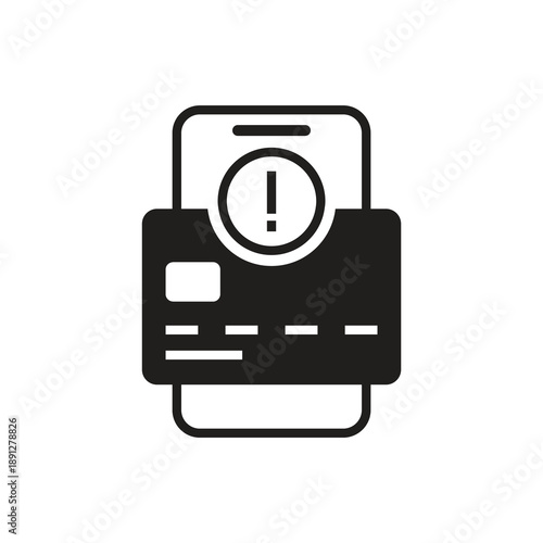 Solid payment alert exclamation mark icon glyph