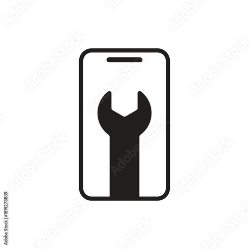 Solid mobile repair and maintenance tool icon