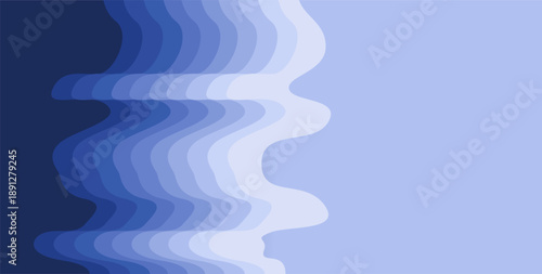 Vector repeating lines and curved planes with blue gradient color as background design inspiration for applied art or visual communication art needs

