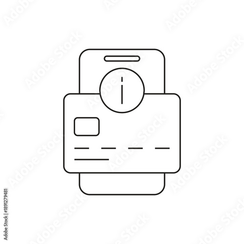 Electronic banking and mobile payment info icon