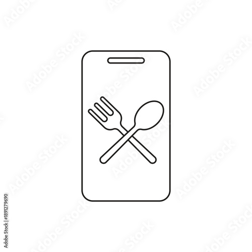 Online food ordering and delivery service icon