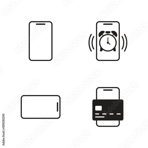 Mobile technology user interface solid icon collection