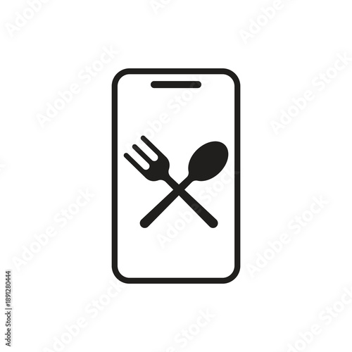 Solid food delivery restaurant app icon glyph