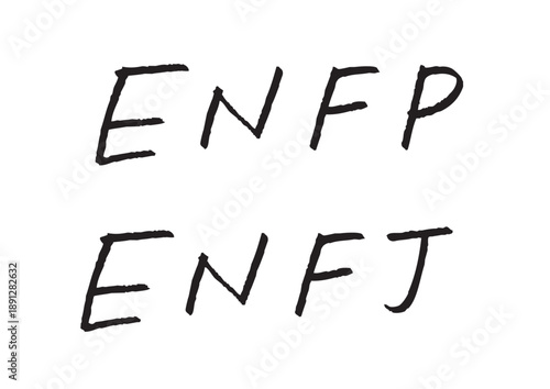 ENFPとENFJのタイプを表現した手書きアルファベットロゴ素材