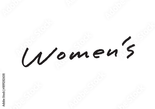 Women'sというお洒落で流れるような手書き筆記体文字