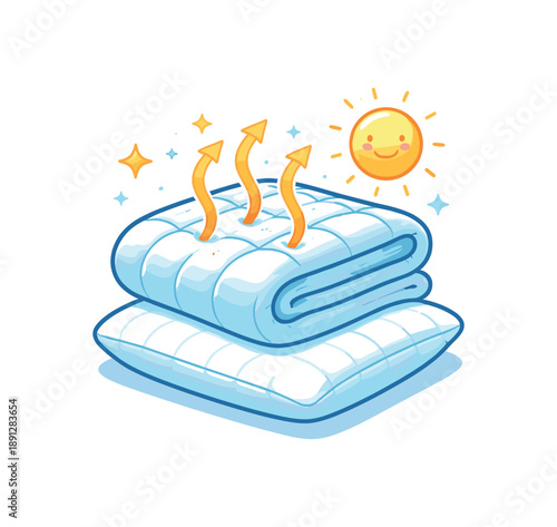 full color flat icon lightweight summer bedding breathable fabric icon