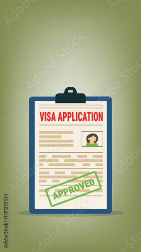 Visa application form.Application visa. Document for travel.Travel approval. Immigration visa 