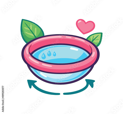 full color flat icon menstrual disc minimal round shape reusable care