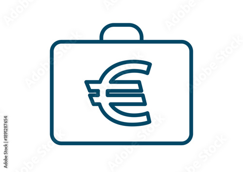 Working Business Suitcase with Euro Symbol Finance