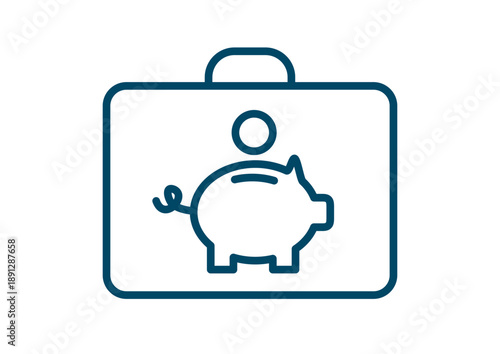 Working Business Suitcase with Piggy Bank