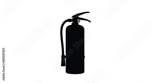 A black silhouette of a fire extinguisher safety equipment illustration silhouette