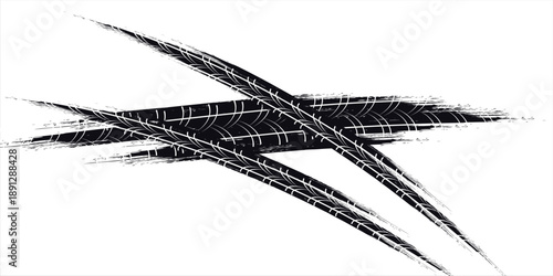 Tire tread marks, wheel textures, tire marks - car racing, motocross, drift, rally, off-road and others. eps 10,