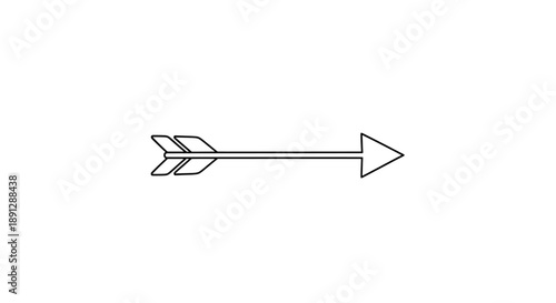 A simple black line drawing of an arrow pointing to the right