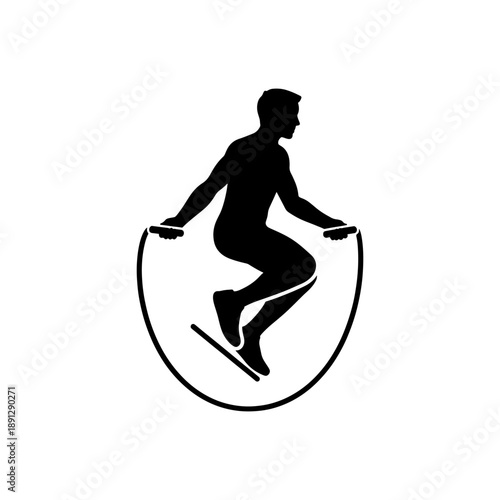 A dynamic illustration depicts a person jumping rope on a skateboard creating a visually striking and energetic scene silhouette high quality professional detailed