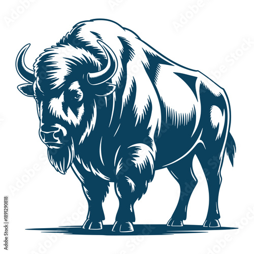 Wallpaper Mural Powerful Bison Silhouette Wildlife Illustration Torontodigital.ca