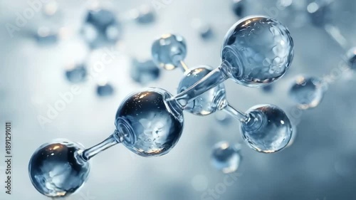 Transparent molecules forming a network, illustrating science, chemistry, and modern technology