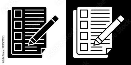 Blank Paper Icon Set White Glyph Style Collection