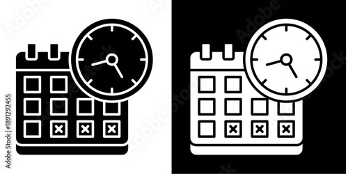 Deadline Icon Set White Glyph Style Collection