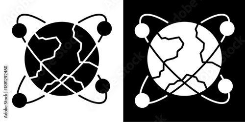 Global Icon Set White Glyph Style Collection