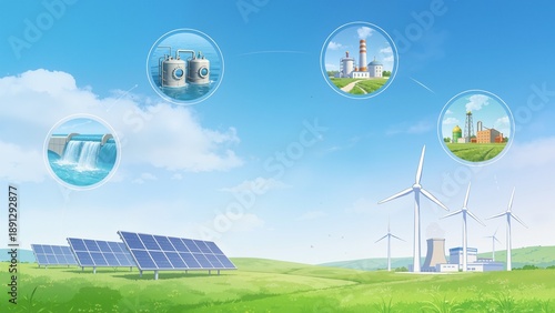 Renewable energy sources in landscape
