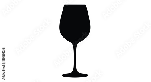 A silhouette of a wine glass against a plain white background