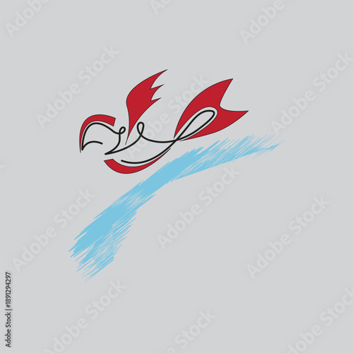 Abstract Flying Bird Logo Vector Design