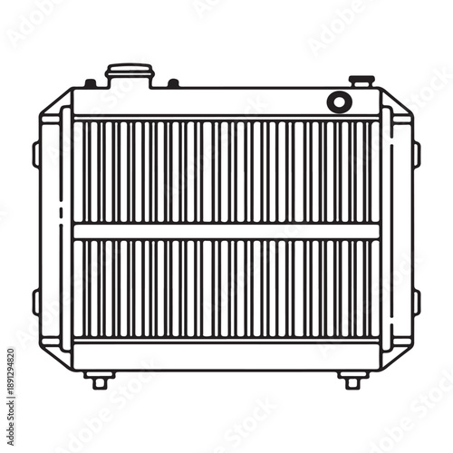 Vehicle Heat Exchanger Outline Mechanical Cooling Component Illustration
