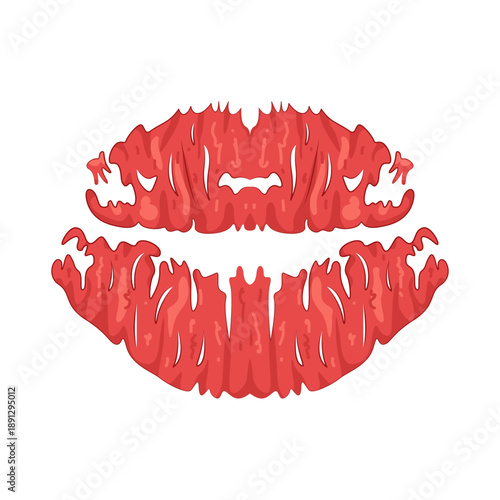 Illustration of Red Lipstick Kiss Mark  
