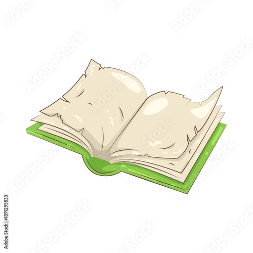 Illustration of Open Blank Book  