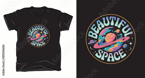 Beautiful spaceastronaut galaxy graphic vector art t-shirt design print